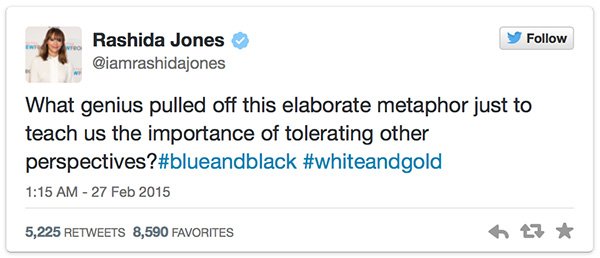 #TheDress Celebrity Tweets Rashida Jones