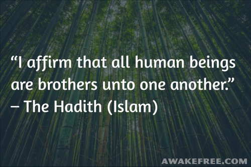 Peace-Quotes-All-Human-Beings-Brothers-Hadith-Islam-AwakeFree.com